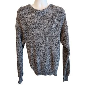 Vintage Townsley Marled Knit Sweater Men's Large Black Gray Crewneck EUC